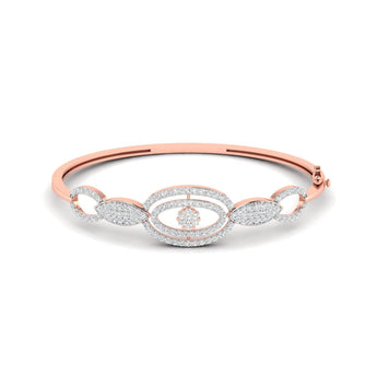 Ivana Jewels Bracelets Rose Gold / 14KT Diamond Accent Oval Bangle