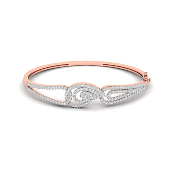 Ivana Jewels Bracelets Rose Gold / 14KT Diamond Bangle in Gold