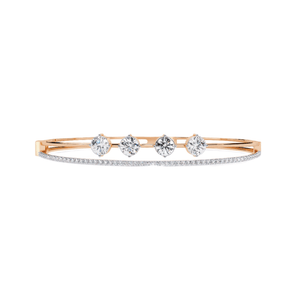 Ivana Jewels Bracelets Rose Gold / 14KT Diamond Bangle with Five Stone Design
