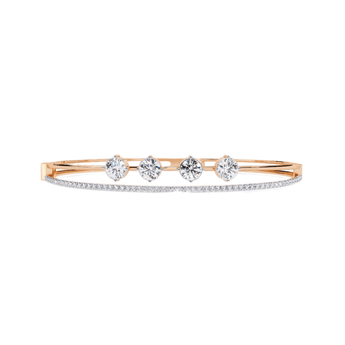 Ivana Jewels Bracelets Rose Gold / 14KT Diamond Bangle with Five Stone Design