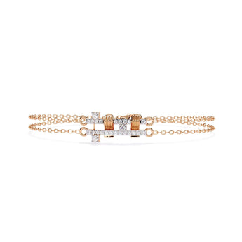 Ivana Jewels Bracelets Rose Gold / 14KT Diamond Bar Bracelet in Warm Gold