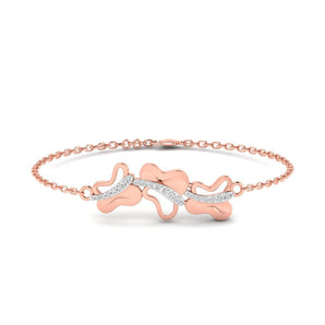 Ivana Jewels Bracelets Rose Gold / 14KT Diamond Butterfly Gold Band
