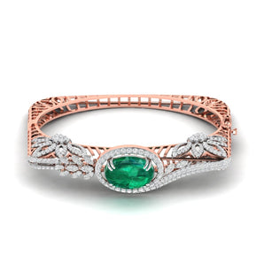 Ivana Jewels Bracelets Rose Gold / 14KT Diamond Cluster Bangle