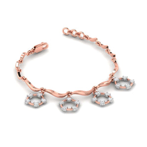 Ivana Jewels Bracelets Rose Gold / 14KT Diamond  Dangle Bracelet