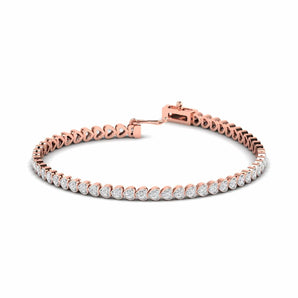 Ivana Jewels Bracelets Rose Gold / 14KT Diamond Heart Tennis Bracelet