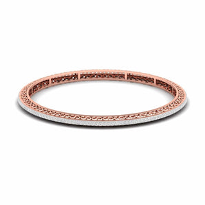 Ivana Jewels Bracelets Rose Gold / 14KT Diamond Set Open Design Bangle