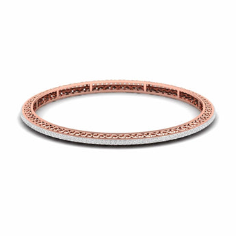 Ivana Jewels Bracelets Rose Gold / 14KT Diamond Set Open Design Bangle