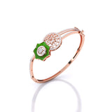 Ivana Jewels Bracelets Rose Gold / 14KT Enticing Green Enamel and Diamond Bracelet
