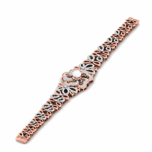 Ivana Jewels Bracelets Rose Gold / 14KT Floral Bracelet with Pearl Center