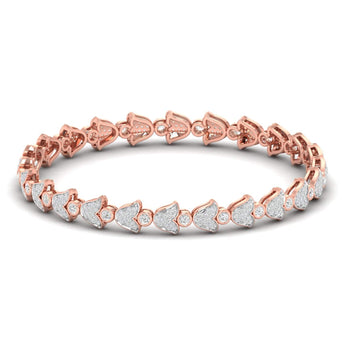 Ivana Jewels Bracelets Rose Gold / 14KT Floral Motif Diamond Bangle