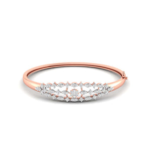 Ivana Jewels Bracelets Rose Gold / 14KT Floral Pattern Diamond Bangle