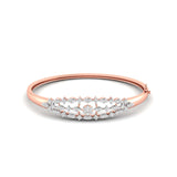 Ivana Jewels Bracelets Rose Gold / 14KT Floral Pattern Diamond Bangle