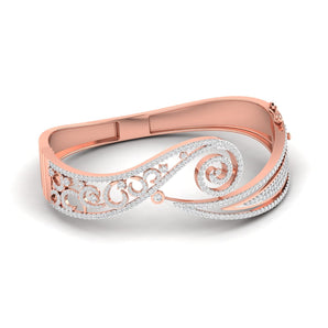 Ivana Jewels Bracelets Rose Gold / 14KT Gold Bangle with Diamond Swirl