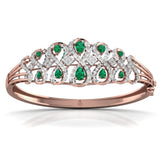 Ivana Jewels Bracelets Rose Gold / 14KT Green Pear Shape Diamond Bangle For Her
