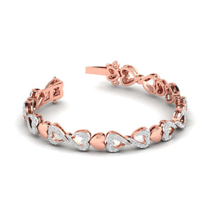 Ivana Jewels Bracelets Rose Gold / 14KT Heart Link Diamond Bracelet