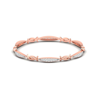 Ivana Jewels Bracelets Rose Gold / 14KT Interwoven Diamond Bangle