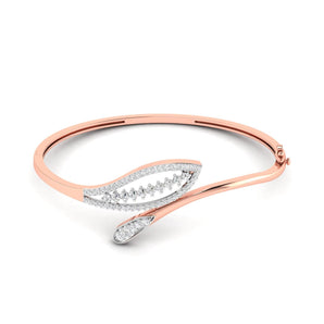 Ivana Jewels Bracelets Rose Gold / 14KT Leaf Whisper Gold Diamond Bangle