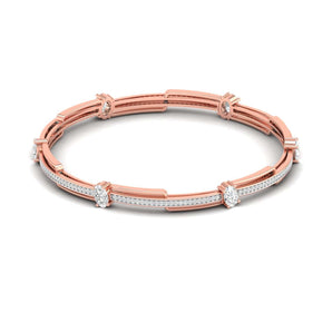 Ivana Jewels Bracelets Rose Gold / 14KT Linear Diamond Bangle