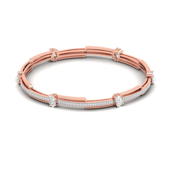 Ivana Jewels Bracelets Rose Gold / 14KT Linear Diamond Bangle