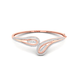 Ivana Jewels Bracelets Rose Gold / 14KT Open Design Diamond Bangle