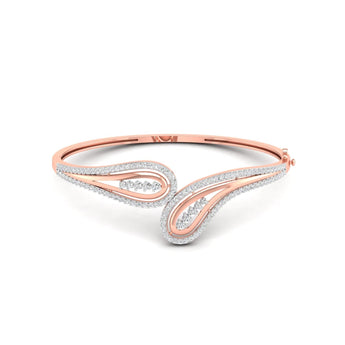 Ivana Jewels Bracelets Rose Gold / 14KT Open Design Diamond Bangle