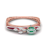 Ivana Jewels Bracelets Rose Gold / 14KT Oval Cabochon Diamond Bangle
