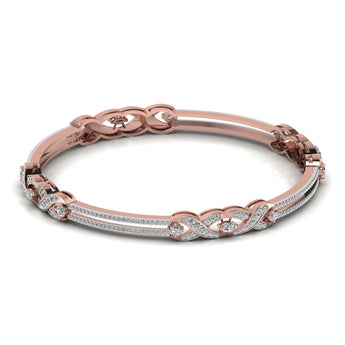 Ivana Jewels Bracelets Rose Gold / 14KT Pear Shape & Round Cut Diamonds Bangle