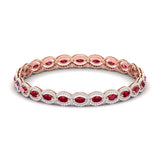 Ivana Jewels Bracelets Rose Gold / 14KT Ruby and Diamond Oval Link Bracelet in Gold
