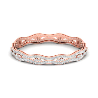 Ivana Jewels Bracelets Rose Gold / 14KT Sculpted Gold Diamond Bangle