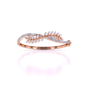 Ivana Jewels Bracelets Rose Gold / 14KT Sterling Leaf Design Twist Bangle