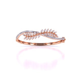 Ivana Jewels Bracelets Rose Gold / 14KT Sterling Leaf Design Twist Bangle