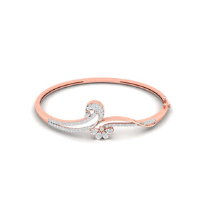 Ivana Jewels Bracelets Rose Gold / 14KT Swirl Design Diamond Bangle