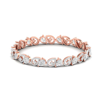 Ivana Jewels Bracelets Rose Gold / 14KT Textured Diamond Bracelet