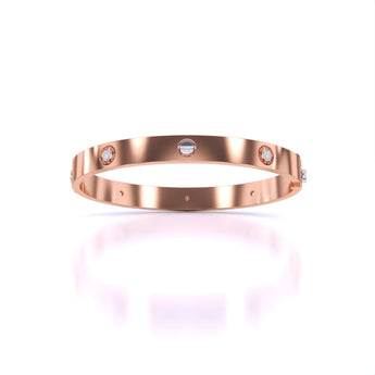 Ivana Jewels Bracelets Rose Gold / 14KT Women's Bangles Rhinestone Bangle