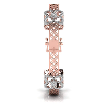 Ivana Jewels Bracelets Round Cut Diamond Flower Bangle