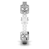 Ivana Jewels Bracelets Round Cut Diamond Flower Bangle