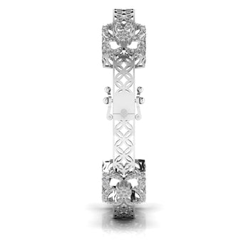 Ivana Jewels Bracelets Round Cut Diamond Flower Bangle