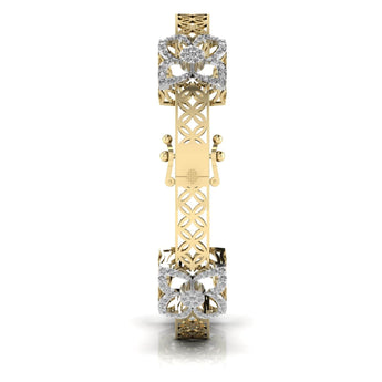 Ivana Jewels Bracelets Round Cut Diamond Flower Bangle