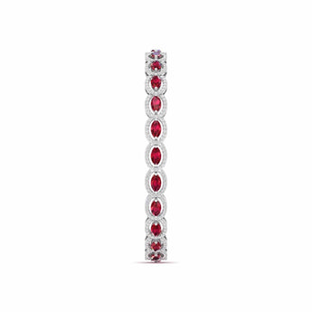 Ivana Jewels Bracelets Ruby and Diamond Oval Link Bracelet in Gold