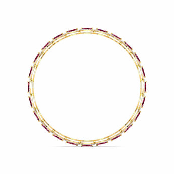 Ivana Jewels Bracelets Ruby and Diamond Oval Link Bracelet in Gold