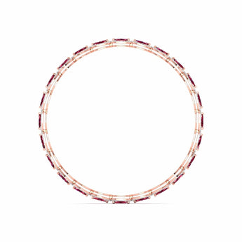 Ivana Jewels Bracelets Ruby and Diamond Oval Link Bracelet in Gold