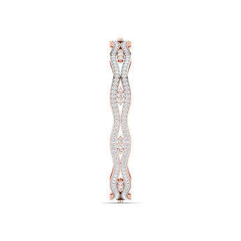 Ivana Jewels Bracelets Sculpted Gold Diamond Bangle