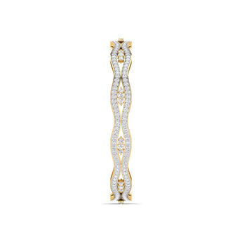 Ivana Jewels Bracelets Sculpted Gold Diamond Bangle