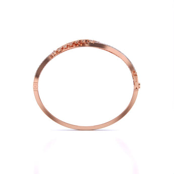 Ivana Jewels Bracelets Sterling Leaf Design Twist Bangle