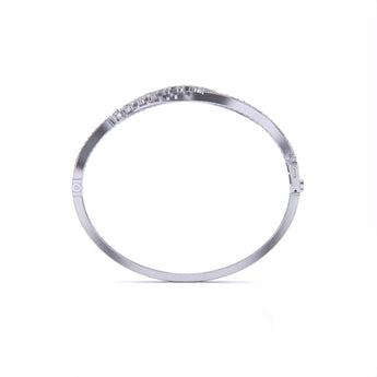 Ivana Jewels Bracelets Sterling Leaf Design Twist Bangle