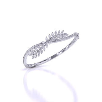 Ivana Jewels Bracelets Sterling Leaf Design Twist Bangle