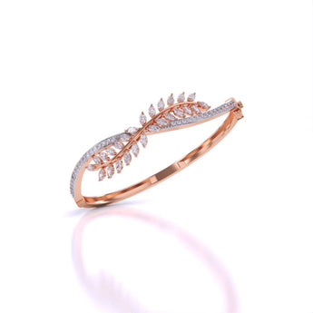 Ivana Jewels Bracelets Sterling Leaf Design Twist Bangle