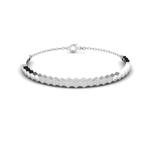 Ivana Jewels Bracelets White Gold / 14KT 0.44 Carat Diamond Gold Hexagon Bangle