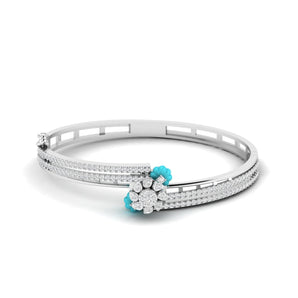 Ivana Jewels Bracelets White Gold / 14KT 1.5 Carat Diamond Bangle Blue Gem