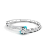 Ivana Jewels Bracelets White Gold / 14KT 1.5 Carat Diamond Bangle Blue Gem